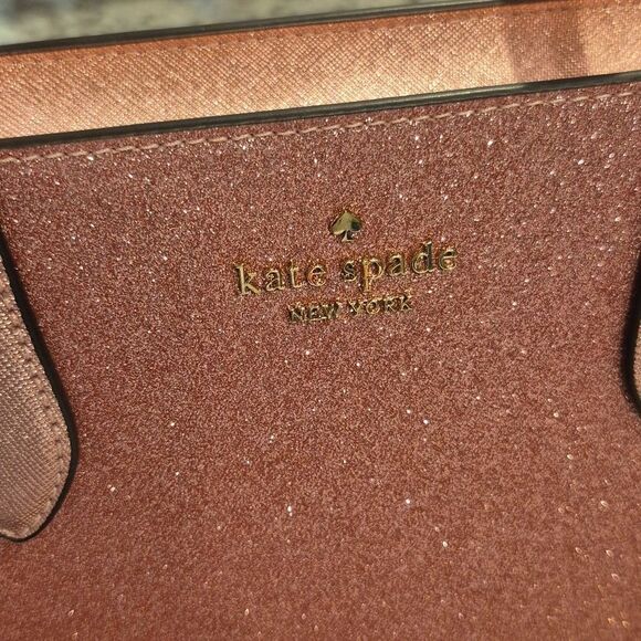 Kate Spade Glitter Glimmer Small Satchel Crossbody Bag Holiday Mitten Pink - Picture 2 of 12